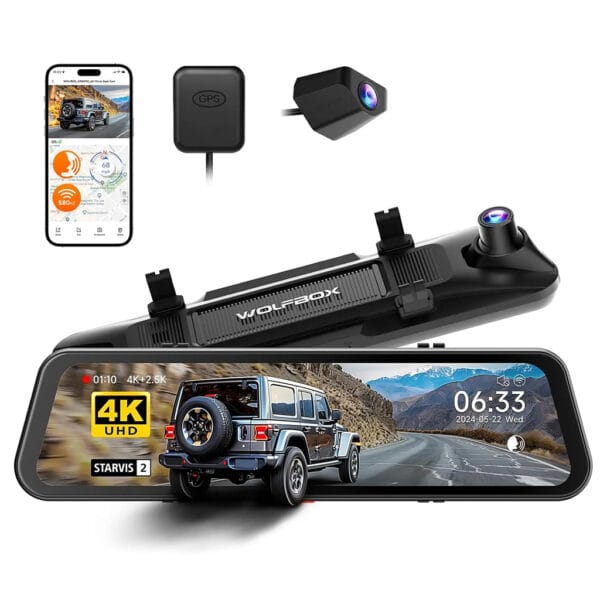 Cam Hành Trình Gương WOLFBOX G900 Pro 4K