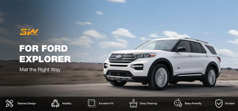 Thảm Sàn Xe Ford Explorer (2020 » 2024) 3W Chính Hãng 2 Tham san xe Ford Explorer 3W Meto 1