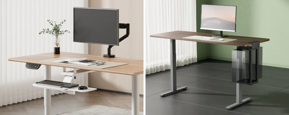 Ban cung co the tan dung toi da khong gian ben duoi ban lam viec voi khay ban phim va gia do CPU