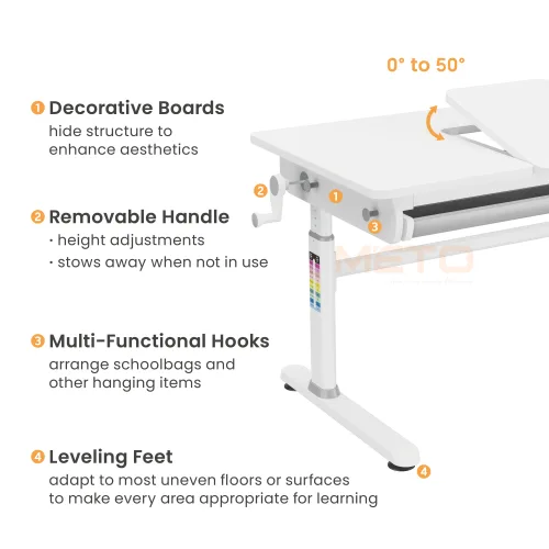Bàn học trẻ em có thể điều chỉnh độ cao kèm túi đựng đồ E902 10 Ban hoc tre em co the dieu chinh do cao E902 5