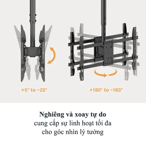 Gia Treo TV Chiu Luc Kep Hai Man Hinh Lien Lung PLB CE1546BS 7
