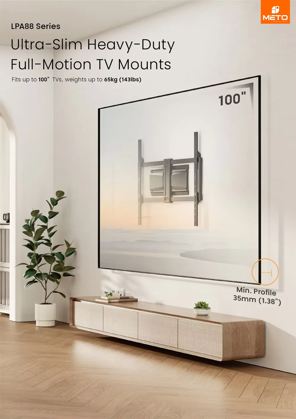 Giá Treo TV Full-Motion, Chịu Lực Cao LPA88-684 6 Giá Treo TV Full-Motion, Chịu Lực Cao LPA88-684