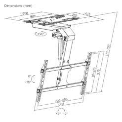 Kich Thuoc Gia Treo TV Dien Tu Tran Thong Minh Len Xuong Xoay PLB M0746DS