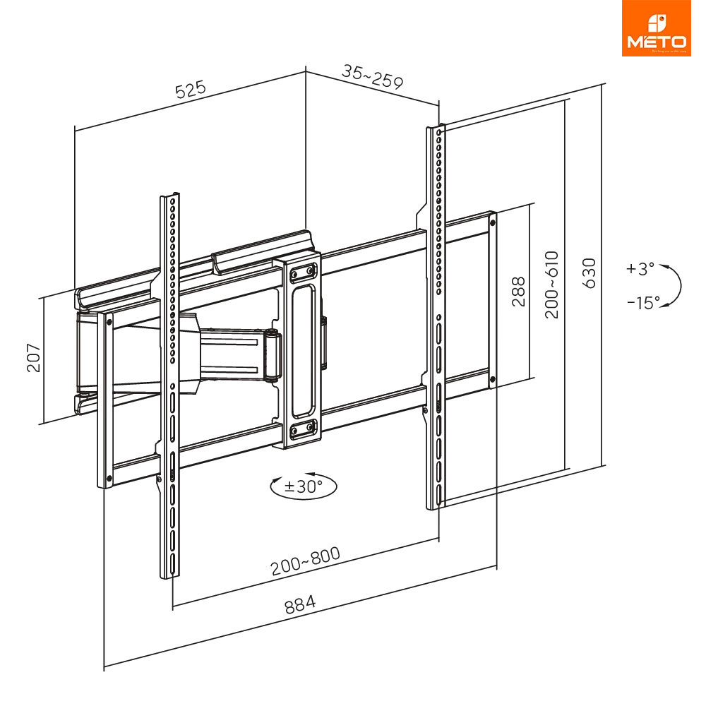 Giá Treo TV Full-Motion, Chịu Lực Cao LPA88-684 3 Giá Treo TV Full-Motion, Chịu Lực Cao LPA88-684 - Ảnh 3