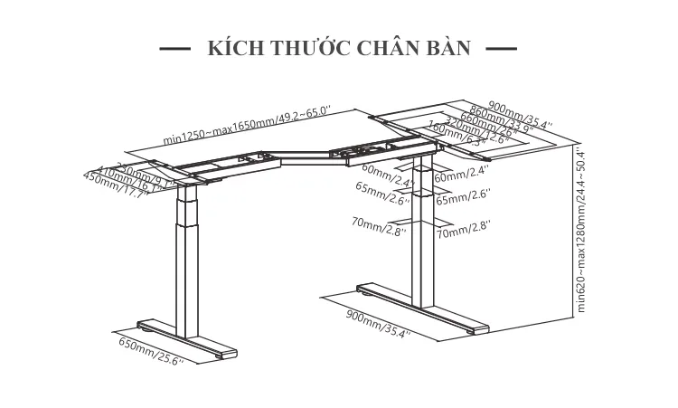 Bàn Nâng Hạ Điện Chữ L Và 2 Động Cơ M07-23RZL 5 Kich thuoc ban Nang Ha Dien Chu L Va 2 Dong Co M07 23RZL
