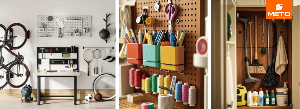 Cách này cũng hiệu quả với một gara bừa bộn, hay một tủ đựng đồ ngổn ngang dụng cụ.