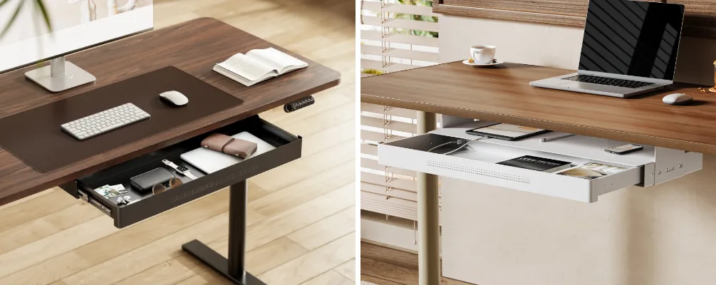 ngăn kéo dưới bàn để có thêm không gian